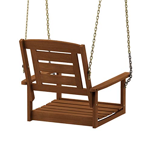Furinno Tioman Hardwood Porch Swing with Teak Oil Support, Natural