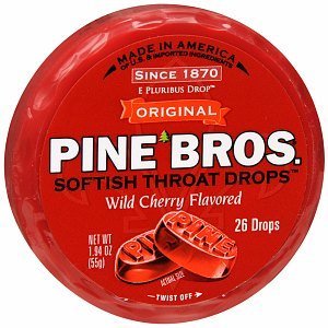 Pine Bros. Softish Throat Drops, Wild Cherry, 26 Ea