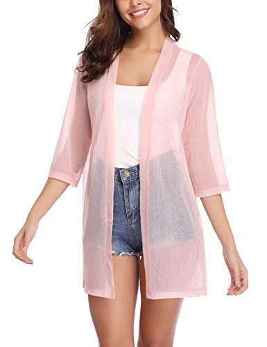 sheer pink cardigan