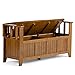 Simpli Home Acadian Solid Wood Entryway Bench, Light Avalon Solid Wood Brown