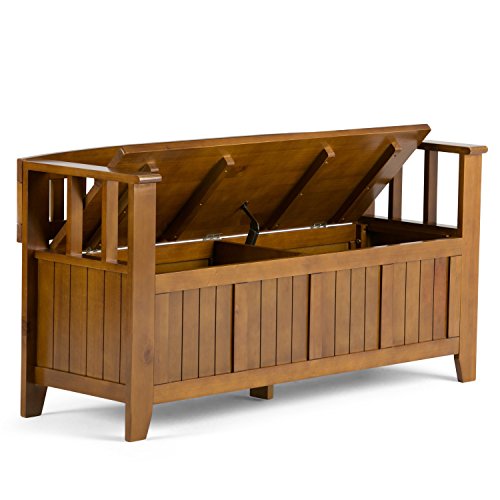 Simpli Home Acadian SOLID WOOD 48 inch Wide Entryway Storage Bench with