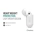 PodSkinz AirPods 2 & 1 Case [Front LED Visible] Protective Silicone Cover and Skin Compatible with Apple AirPods (Without Carabiner, White)