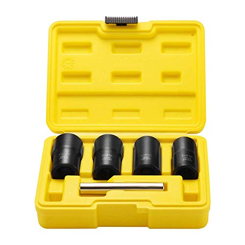 Topec Twist Socket Set Lug Nut Remover Extractor Tool 5 Piece Metric