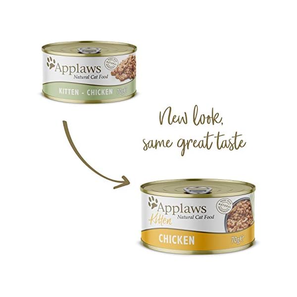 Applaws Natural Wet Kitten Food, Chicken Breast Cat Food Tin in Jelly 70g (Pack of 24 Tins)