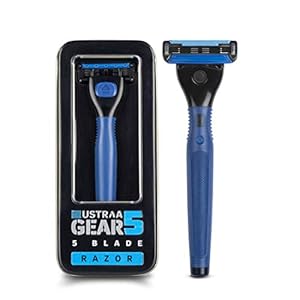 Ustraa Gear 5 Shaving Razor (Handle + Blade) – Blue