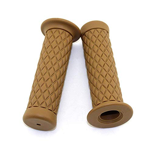 Non Slip Rubber Bar End Thruster Grip Pair/2PCS 7/8" 22mm Motorcycle Comfort Hand Handlebar Grip Thruster Grip for Honda Triumph Yamaha Kawasaki CG125 CB400 (Yellow)