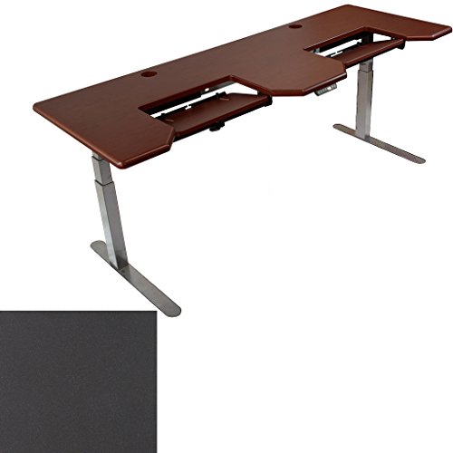 Omega EVEREST Electric Adjustable Height Standing Desk w/ SteadyType
Adjustable Ergonomic Keyboard Tray Built-In - 4 Programmable Height
Presets - Silver Base ( Shark Gray Desktop, 30" x 83" )
