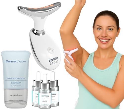MyDerma Dream MyoGlow LED Arm, Neck, and Face Massaging Device | MyoRoll Tool Paired with 90 Days of Niacinamide Serum
