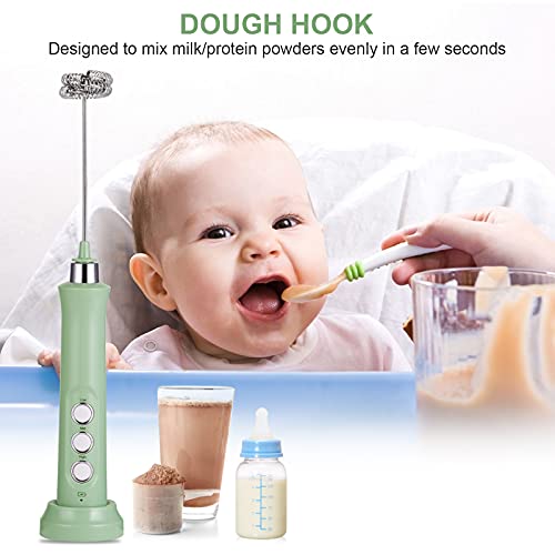 Milk Frother Handheld Electric Milk Coffee Foam Maker with 3 Whisks