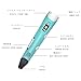 3D Printing Pen, IVSO® Intelligent 3D Printing Pen ABS Fibrous Material and Power Supply with Temperature Display for Drawing and Doodle Model Making Arts & Crafts Drawing. (Green)
