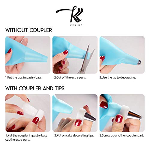 186 Pcs Cake Decorating Supplies Kit,Aluminium Rotating Turntable Stand,Frosting Piping Tips,100 Disposable Bags,Couplers,Scrapers,Spatulas,Cutter,Smoother,Flower Nails,Lifter,Baking Tools Set