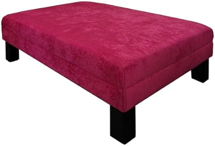 Beaumont Extra Large Footstool Coffee Table In A Fuschia Velvet Chenille Amazon Co Uk Kitchen Home