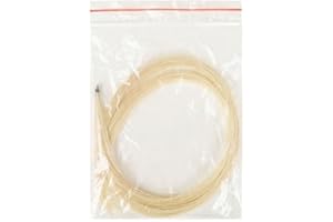 RichVibe Violin Bow Horse Hair for Replacement Full-Size 4/4, 3/4, 1/2, 1/4, 1/8 Violins Natural White & Yellow Tail Hair, Sm