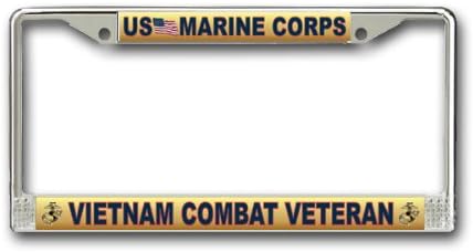 US Marine Corps Vietnam Combat Veteran License Plate Frame