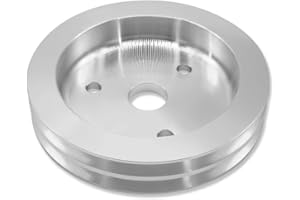 IMOOA Short Water Pump Crankshaft Pulley Double Groove SWP For Chevy BBC 396 427 454 1965-1968 Polished Aluminum