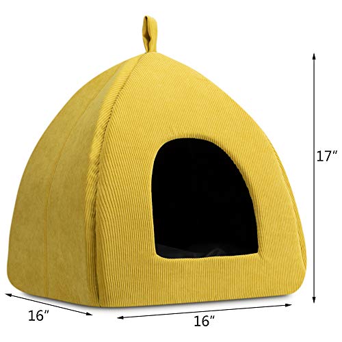 Hollypet SelfWarming Cat Bed, 2 in 1 Cat Tent Cave for Kittens and