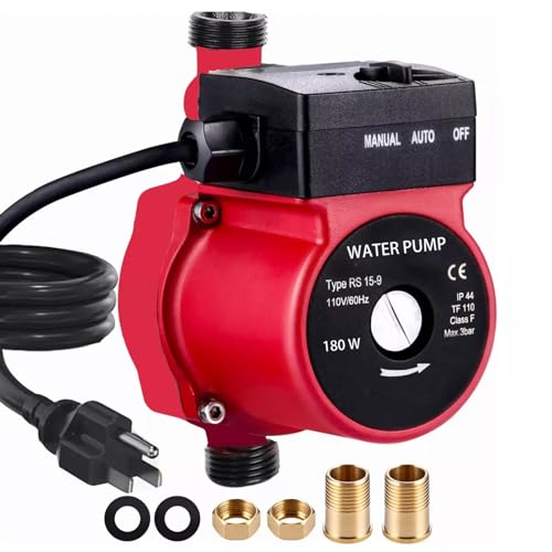 Bomba Presurizadora Automatica 1/6 Hp,110V 180W Presurizador de Agua Alto Voltaje,Bomba Presurizadora Auto y Silenciosa,Agua Mejora la presión Del En Tu Hogar para Riego Regadera Lavadora Baños