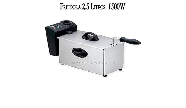 Freidora eléctrica 3 litros. Potencia 1500W. Interior con ...