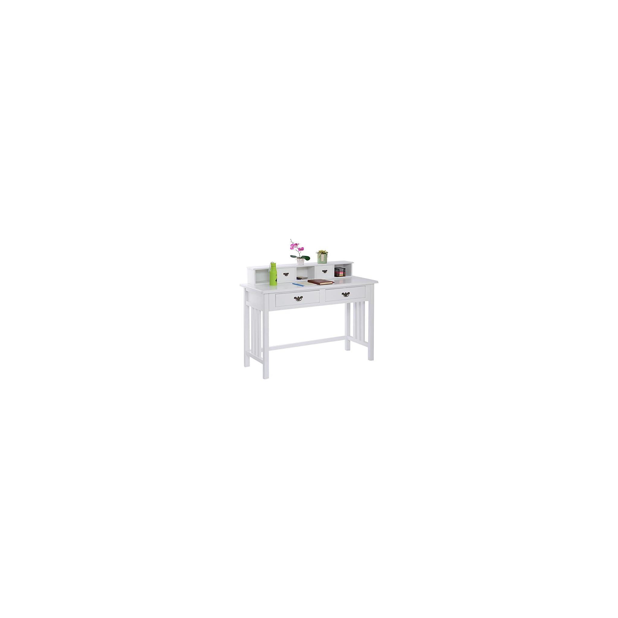 UBRTools Writing Desk Mission White Home Office Computer Desk 4 Drawer