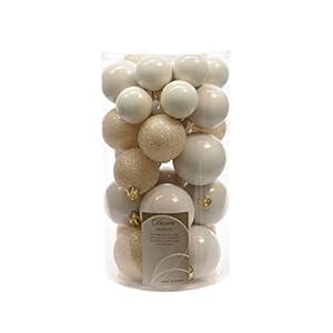 30 kerstballen, onbreekbaar, kerstdecoratie, wol wit, 340594