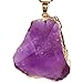 Rockcloud Amethyst Pendant Necklace Stone Crystal Facet Irregular
