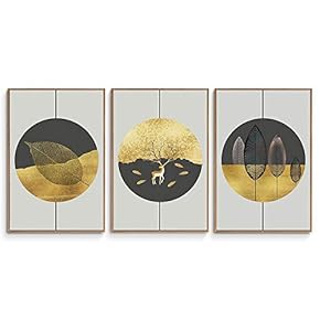 3 Piece Framed Canvas Wall Art Abstract Mountain Canvas Prints Home Artwork Decoration for Living Room,Bedroom - 16"x24"x3 Panels
