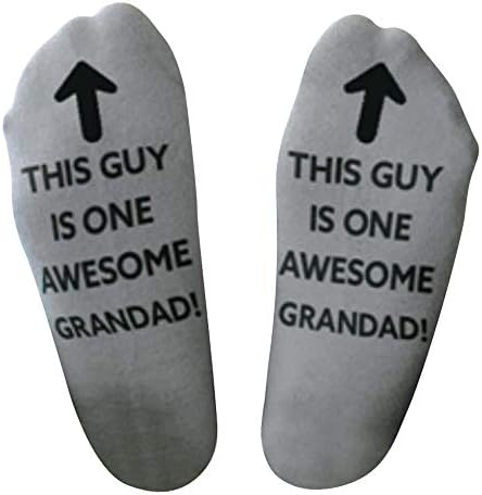 Thenxin Mens 'Awesome Dad' Letter Print Father Gift Funny Cotton Mid Short Socks Gift