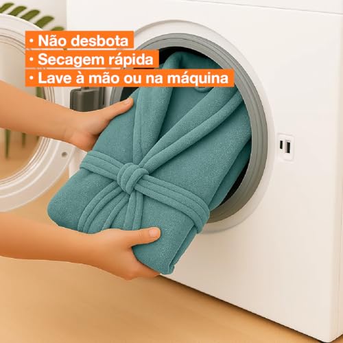 Roupão Microfibra Feminino Masculino Unissex Adulto Quentinho Inverno Frio Super Macio Confortável Antialérgico Secagem Rápida Saída de Banho Casa Hotel Enveloz