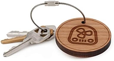 Fan Heater Keychain, Wood Twist Cable Keychain - Large