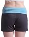 HDE Women's Maternity Yoga Shorts Stretch Pregnancy Shorts Fold Over Waistband (Grey and Baby Blue, Medium)