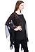 Modern Kiwi Solid Sheer Chiffon Caftan Poncho Tunic Top Black One Size