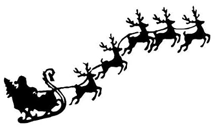 Amazoncom Santa Claus Reindeers Flying Sticker Graphic