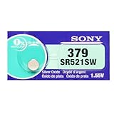 Sony 379 (SR521SW) 1.55V Silver Oxide 0%Hg Mercury Free Watch Battery (1 Battery)