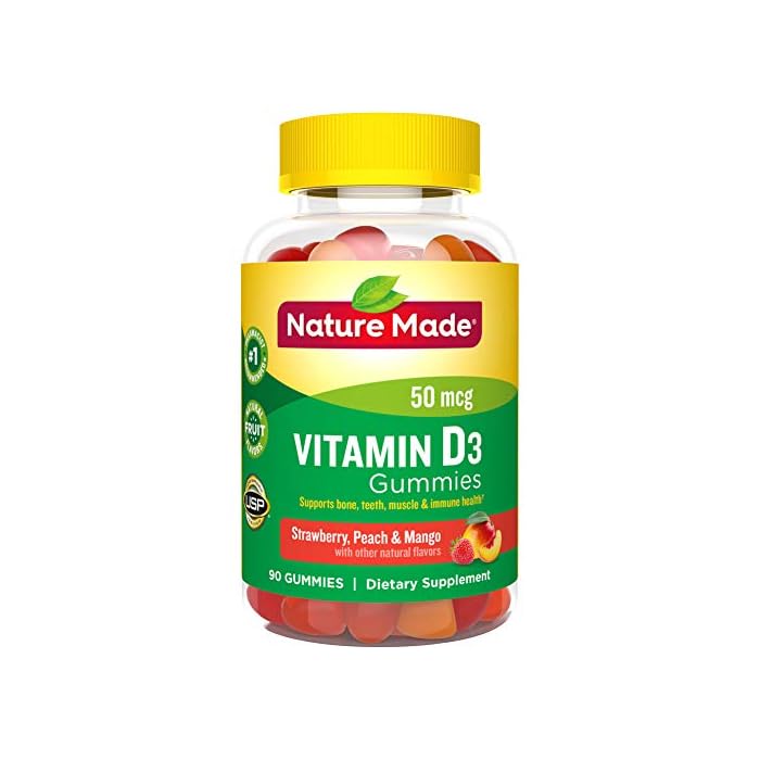Nature Made Vitamin D3 2000 IU (50 mcg) per serving, Dietary Supplement for Bone, Teeth, Muscle and Immune Health…