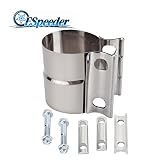 ESPEEDER 2.25" Stainless Steel Lap Joint Exhaust Band Clamp with 1 Block