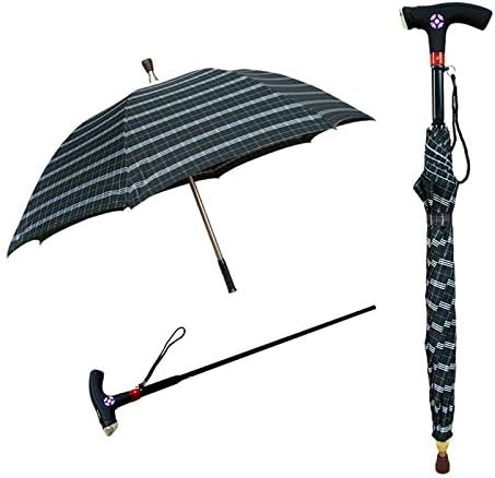 YSNUK Walking Stick, Multi-function Smart Cane With Umbrella Detachable LED Lighting System Old Walking Stick - 88CM windproof, rainproof,UV protection (Color : Multi)