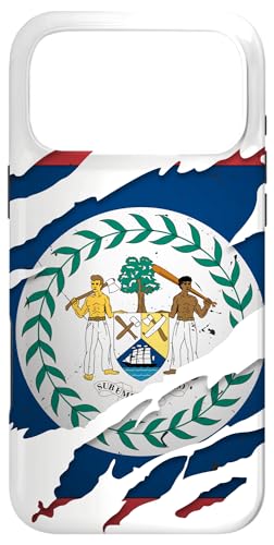 Proud Belizeans Products | Torn Ripped Belize Flag Case for iPhone 17 Pro Max