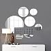 Light In The Dark Medium Round Mirror Wall Mounted Assorted Sizes (1x10", 3x7", 3x4") - Set of 7 Round Glass Mirrors Wall Decoration for Living Room, Bedroom or Bathroom.