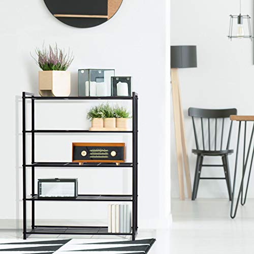 Titan Mall Shoes Rack for Closets Free Standing Shoe Rack 5 Tier Shoe Rack Metal Shoe Rack Shoe Organizer 25 Inch Wide Shoe Tower Shelf Storage - Thumbnail 4