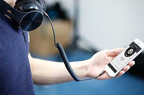iXCC Coiled Aux Cord Car [Ultra-Slim], 2-Pack Male to Male 3.5mm Auxiliary Stereo Audio Cable Gold Plated Connectors All 3.5mm-Enabled Smartphones, Tablet MP3 Players(5Feet Streched)