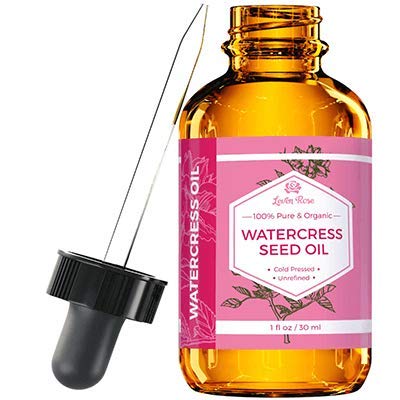 Watercress Seed Oil by Leven Rose - 100% Pure Organic Watercress Oil Detoxifies Skin and Stimulates Hair Growth, Scalp Dryness Oil - Natural UV Protection - Non-GMO Watercress - Vegan Friendly - 1 oz