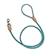 Mile High Life Rope Leash with Genuine Leather Connection, 6 FT/5 FT/4 FT, Heavy Duty Leash for Medium & Large Dogs (Turquoise Green, 72 Inch)