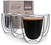 Double Wall Espresso Cups - Insulated Coffee Mug Set Of 4 - Nice Clear Glass Shot Cup - 2.6oz Demitasse Glasses - Nice Mugs For Lungo, Doppio & Turkish - Handcrafted Present In Gift Box primary