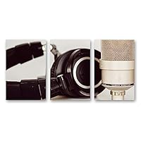 3 Piece Canvas Wall Art Microphone Canvas Prints Home Artwork Decoration for Living Room,Bedroom - 16