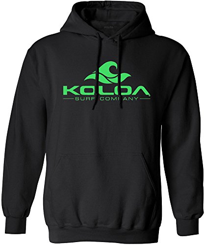 Koloa Surf Wave Logo Hoodies - Hooded Sweatshirt, XL-Black/Green Hoodie