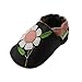 SAYOYO Baby Flowers Soft Sole Brown Leather Infant and Toddler Shoes 12-18Months