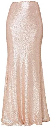 Uppretty Maxi Sequin Skirts Evening Party Women Skirts Bridesmaid Plus S Champagne