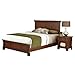 Home Styles Aspen Rustic Cherry Finish Queen Bed Set with Frame Moldings and Carved Posts, Matching Nightstand Crafted from Mahogany Solids