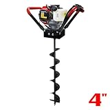 XtremepowerUS V-Type 55CC 2 Stroke Gas Post Hole Digger One Man Auger (Digger + 4