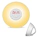 Alarm Clock,BeautyFlower Sunrise Simulation Wake-Up Light Alarm Clocks, 6 Colors Atmosphere Lamp, Morning Wake-Up Alarm Light with Nature Sounds & FM Radio,Touch Control,Upgrade Voice Quality.